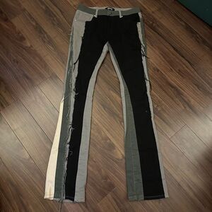 Vicious denim stacked denim flared jeans 32 gray/black